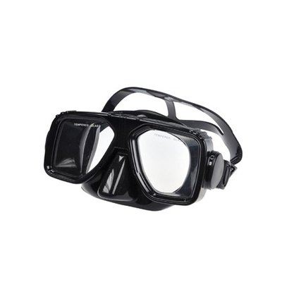 Scratch Resistant Black Diving Snorkel Mask Watertight OEM Acceptable