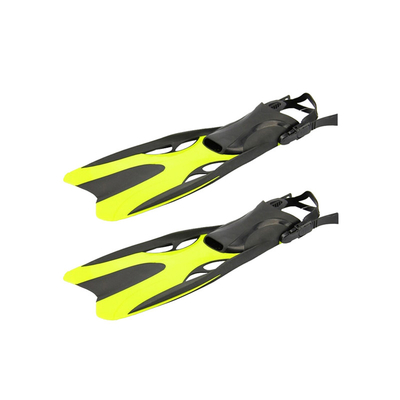 Yellow Black Open Heel Scuba Diving Fins With Comfortable Foot Pocket