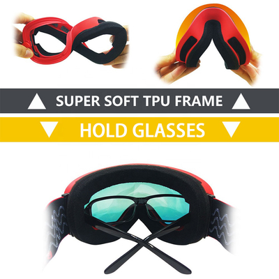 Frameless PC Lens Anti Fog Snow Goggles Lightweight For Adults