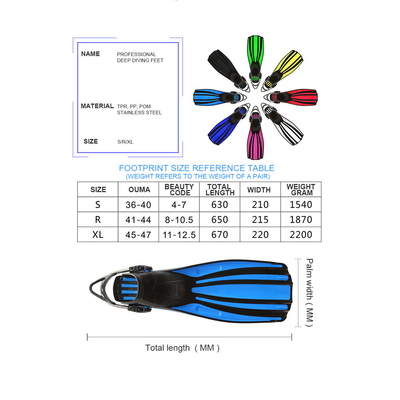 Adult TEP TPR Short Diving Fins Adjustable For Lap Swimming Snorkeling