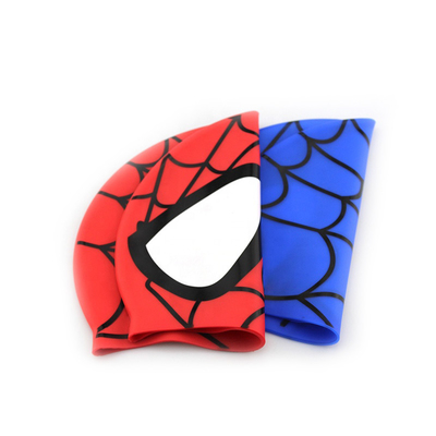 Spider Pattern Children Waterproof Silicone Swim Cap For Long Hair Short Hair