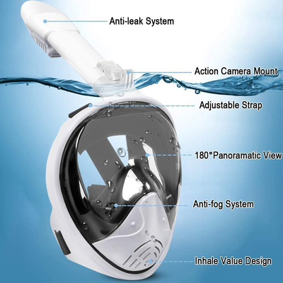 PP TPR Professional Full Face Snorkel Mask Easy Breathing Free Diving