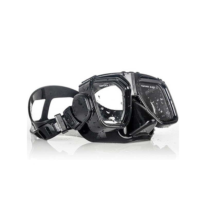 Scratch Resistant Black Diving Snorkel Mask Watertight OEM Acceptable