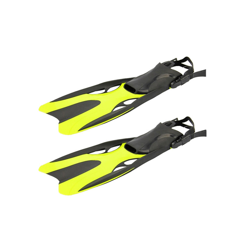 Yellow Black Open Heel Scuba Diving Fins With Comfortable Foot Pocket