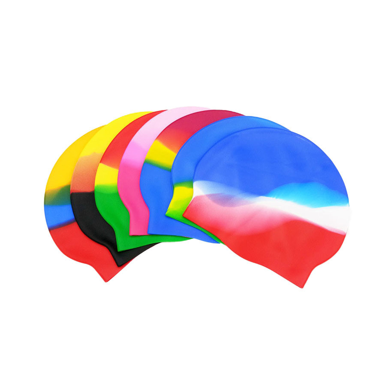 Solid Long Hair Earmuffs Waterproof Swim Cap Reversible For Adults Kids